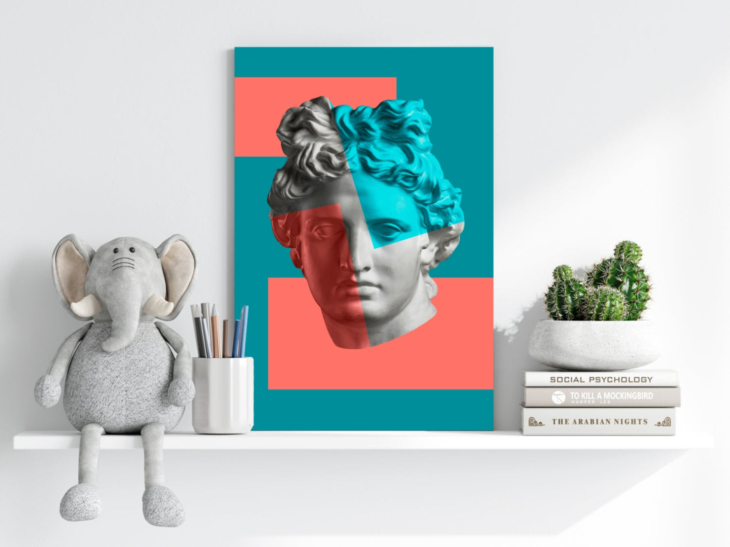 Statue Head Metal Wall Art