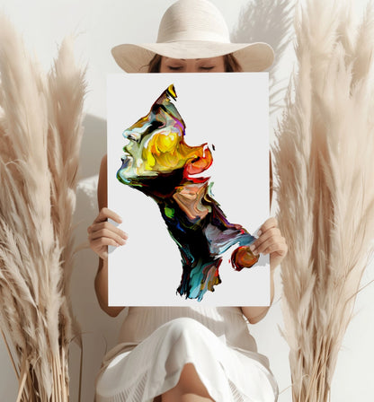 Colorful Portrait V1 Metal Wall Art