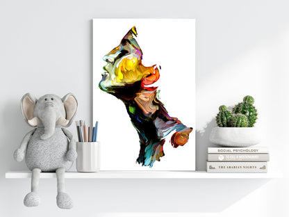 Colorful Portrait V1 Metal Wall Art