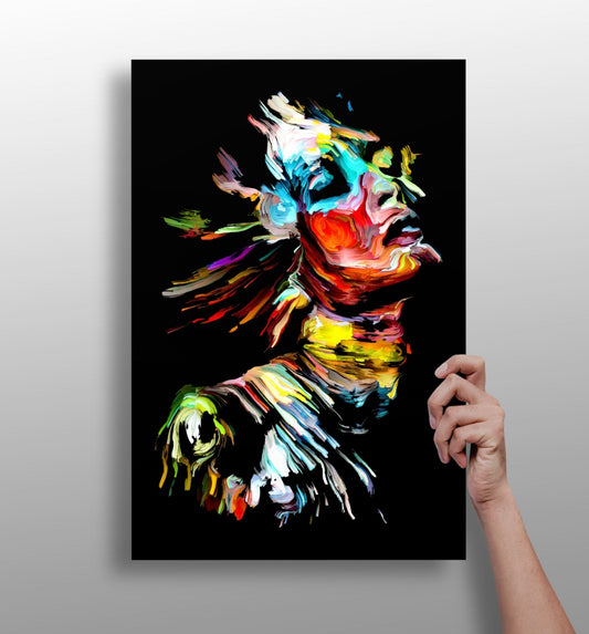 Colorful Portrait V2 metal wall art print with vivid color