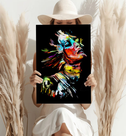 Colorful Portrait V2 Metal Wall Art