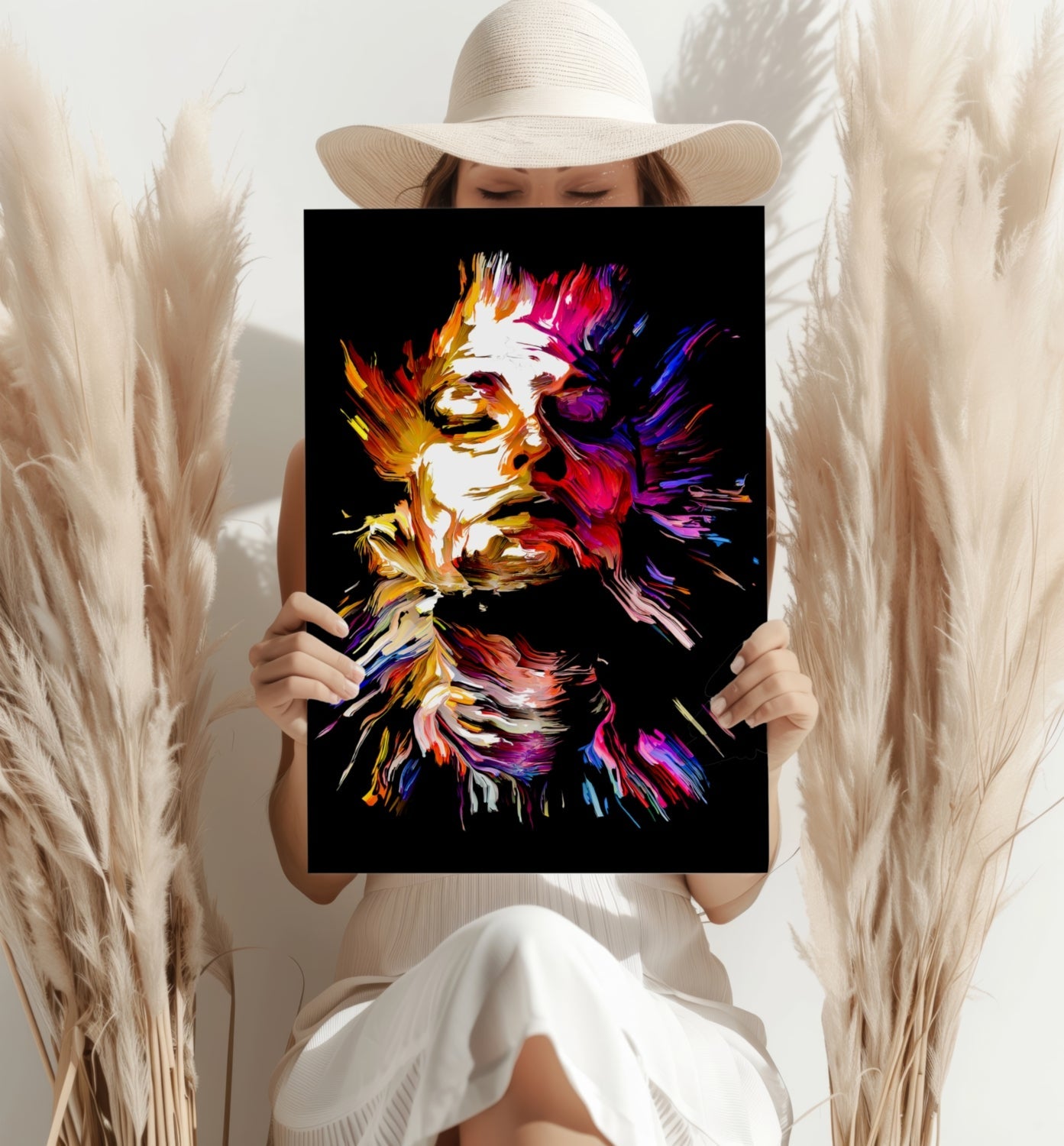 Colorful Portrait V3 Metal Wall Art