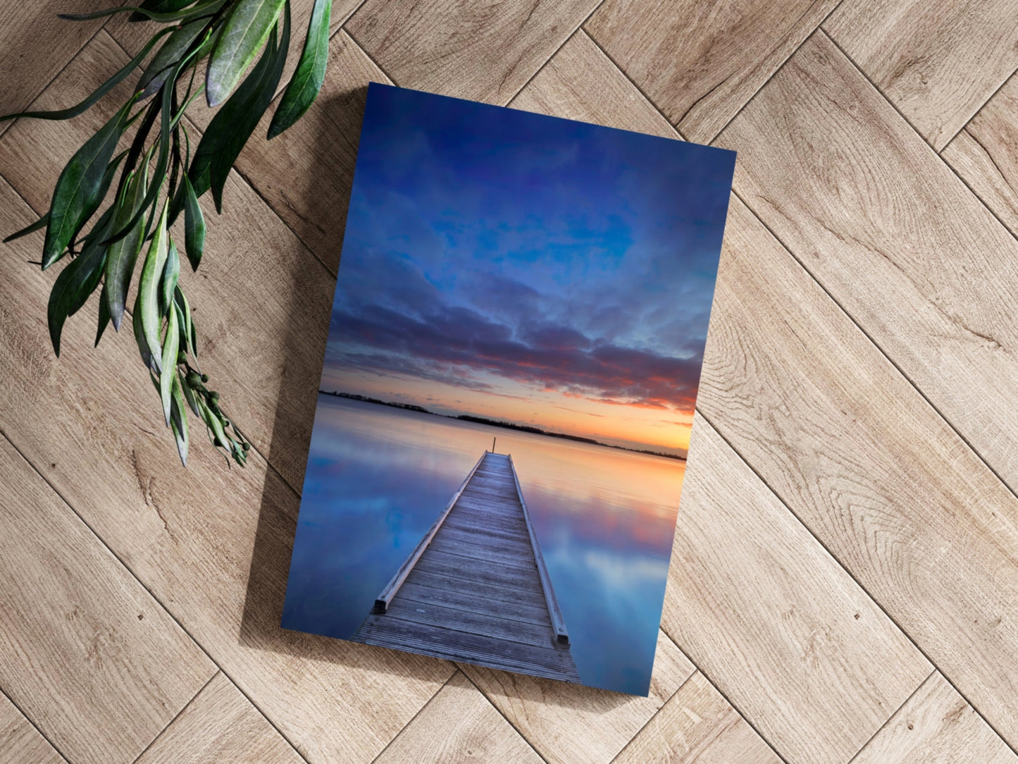 Dock View At Sunset Metal Wall Art