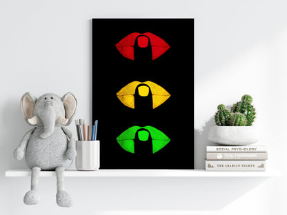 Hush Lips Metal Wall Art