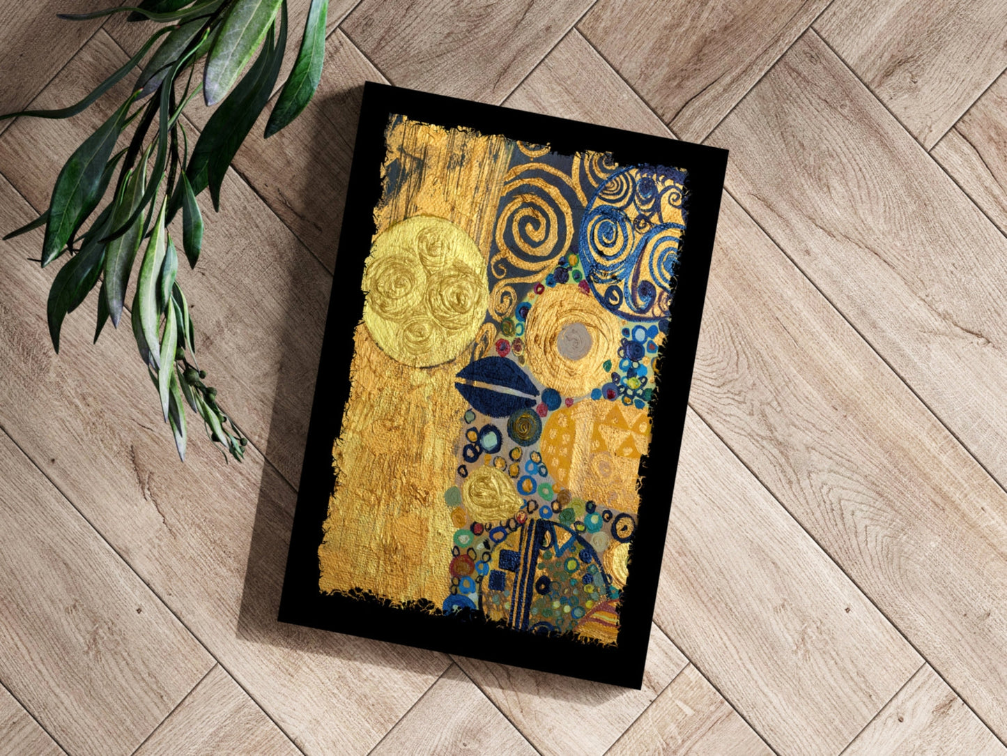 Gold Leaf Abstract Aluminum Wall Art