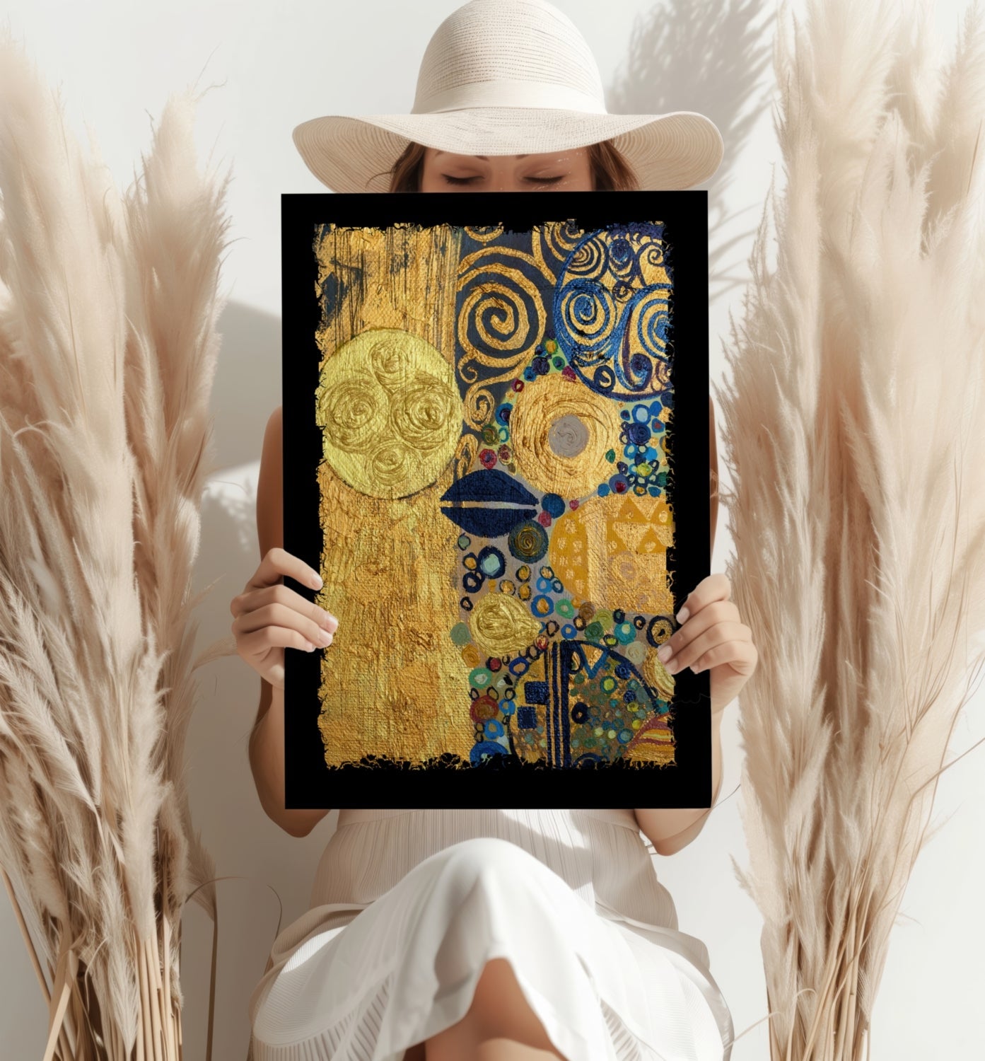 Gold Leaf Abstract Aluminum Wall Art