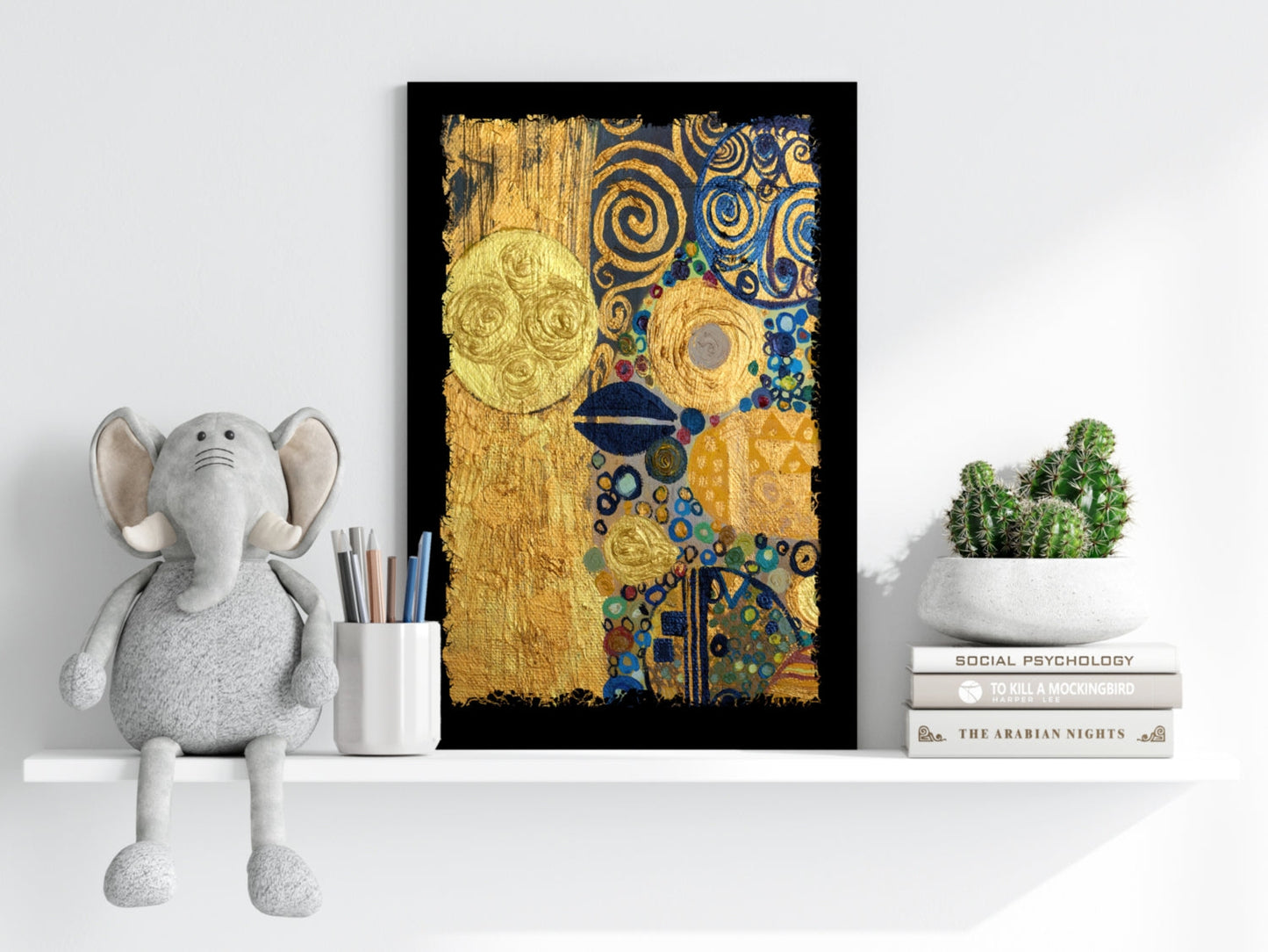 Gold Leaf Abstract Aluminum Wall Art