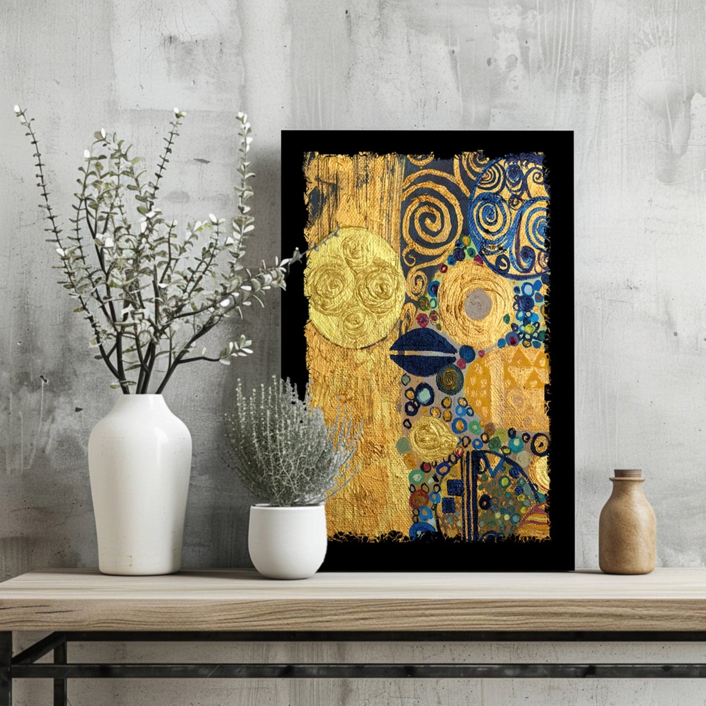 Gold Leaf Abstract Aluminum Wall Art