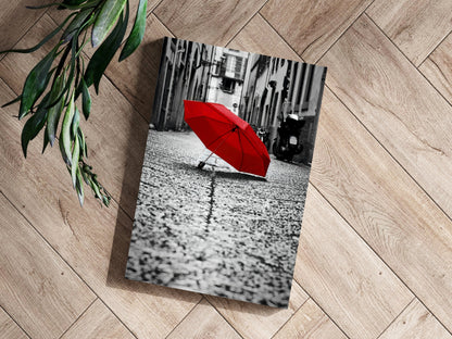 Red Umbrella Metal Wall Art
