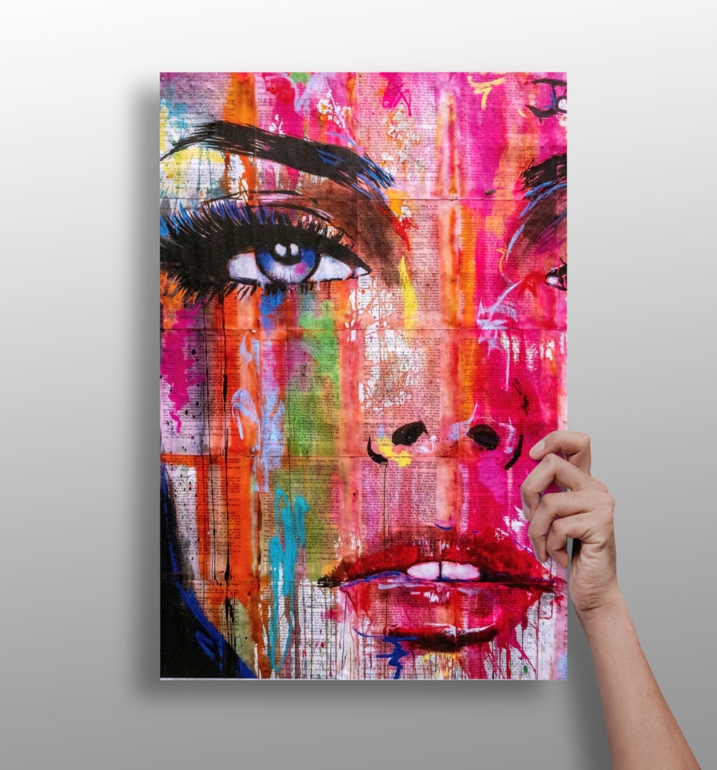Woman metal wall art print with modern portrait design