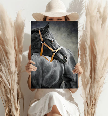 Black Horse Metal Wall Art