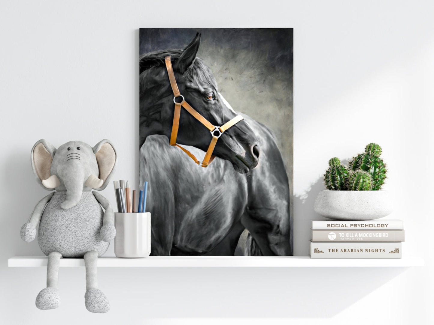 Black Horse Metal Wall Art