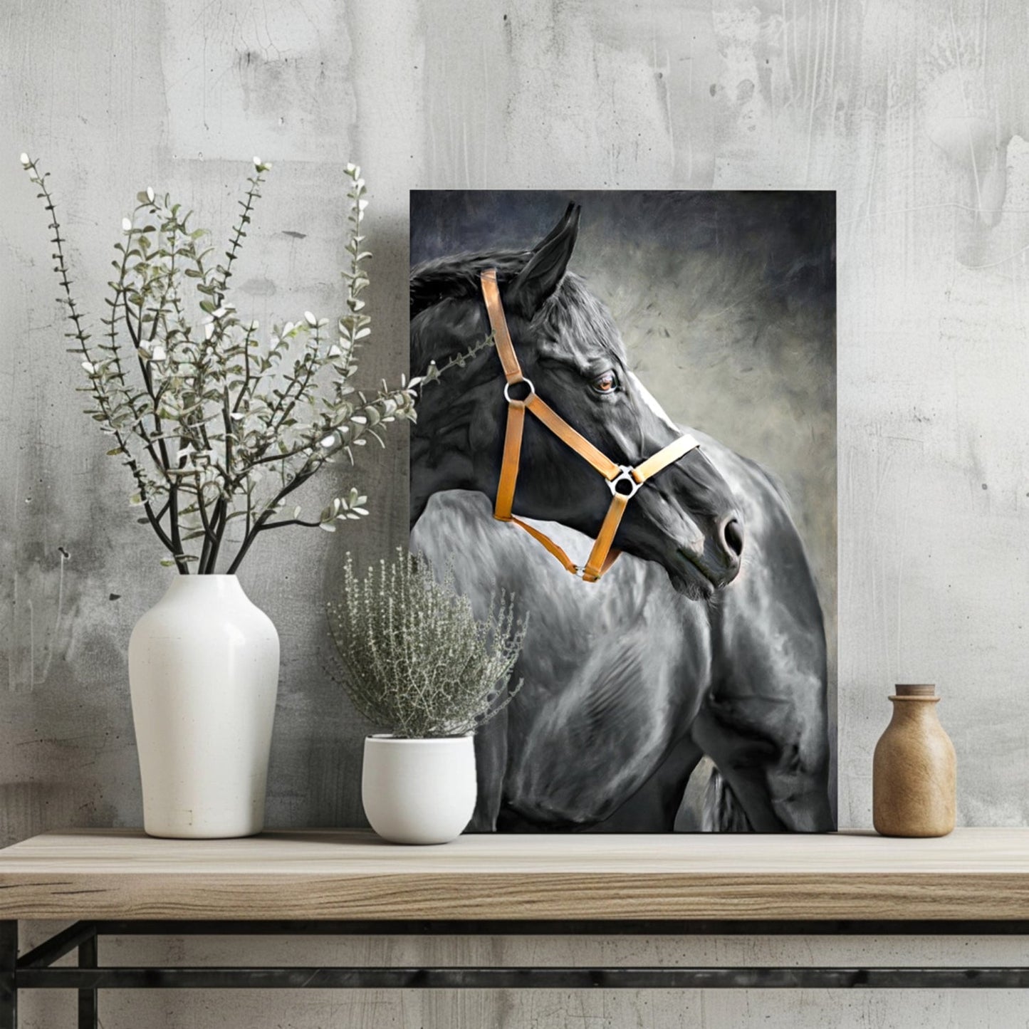 Black Horse Metal Wall Art