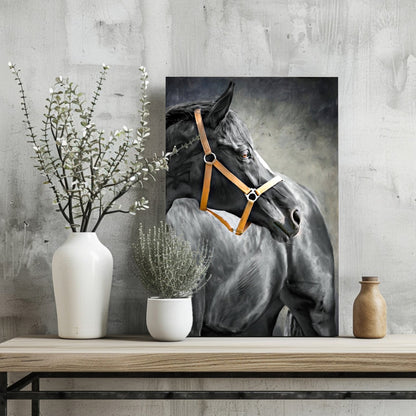 Black Horse Metal Wall Art