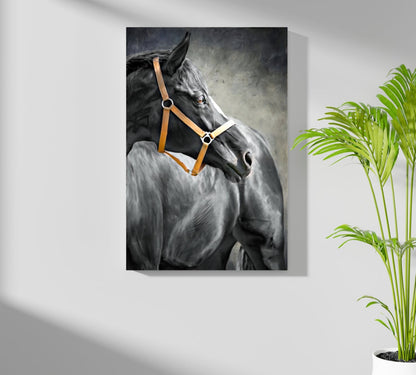 Black Horse Metal Wall Art