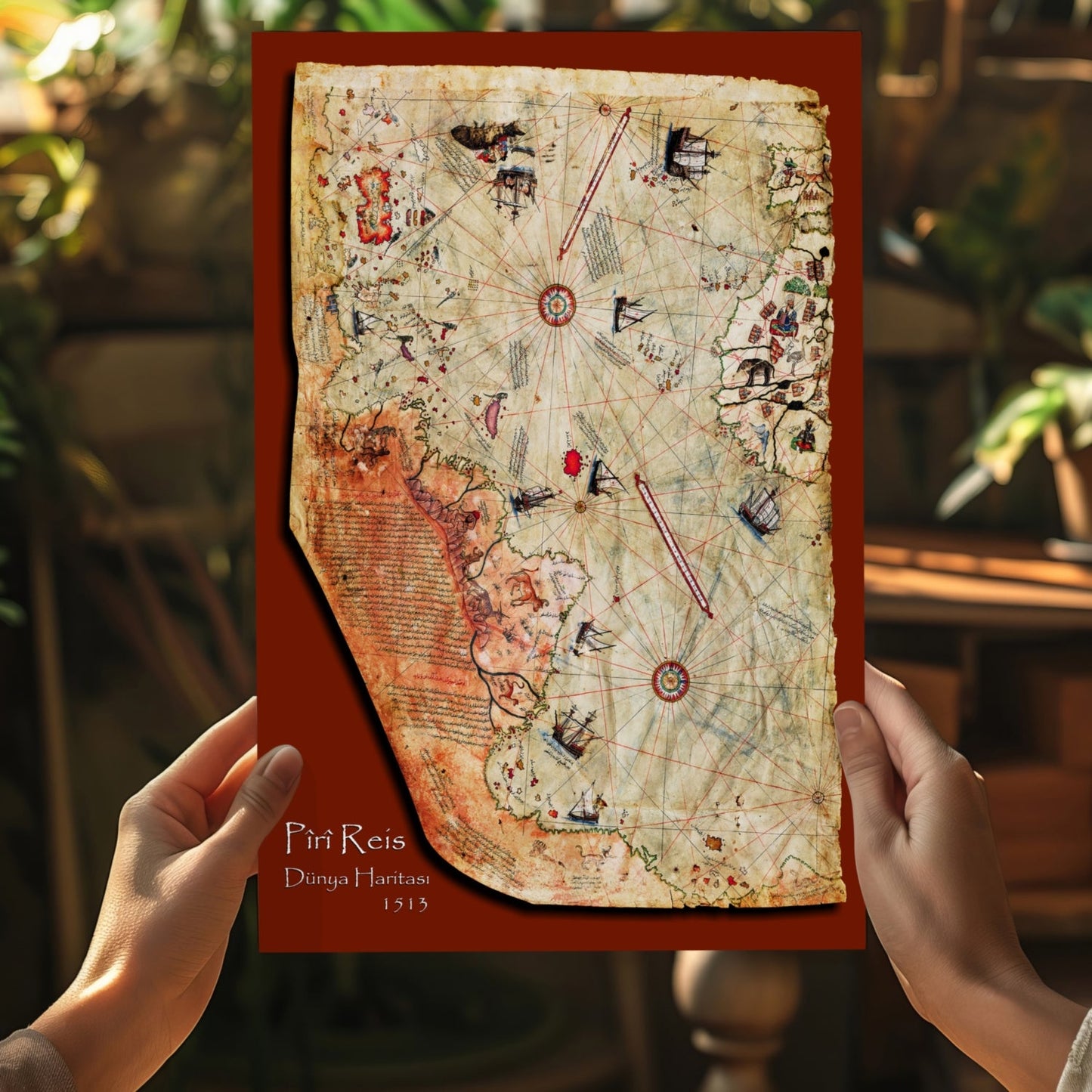 Piri Reis Map Metal Wall Art