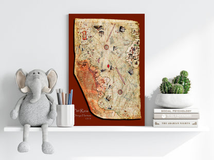Piri Reis Map Metal Wall Art