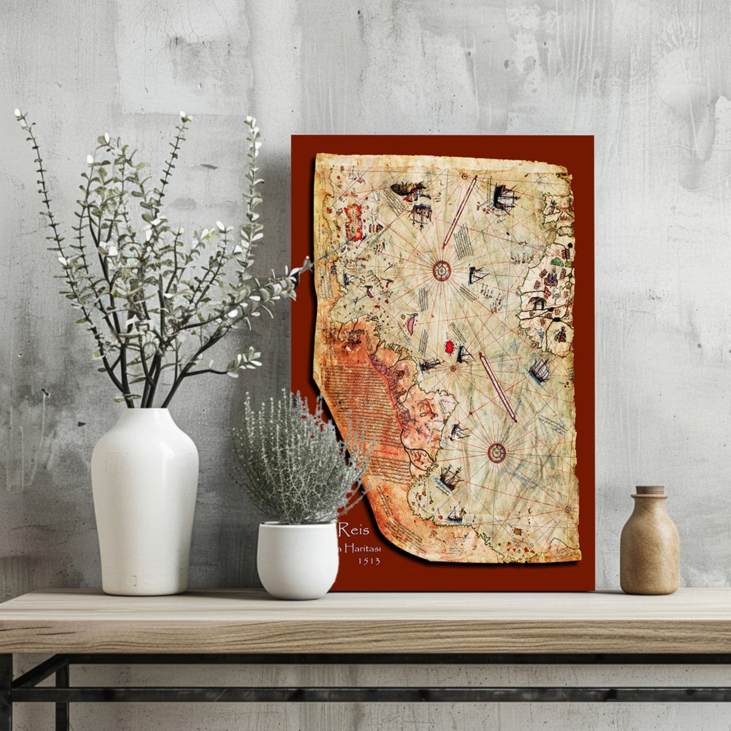 Piri Reis Map Metal Wall Art