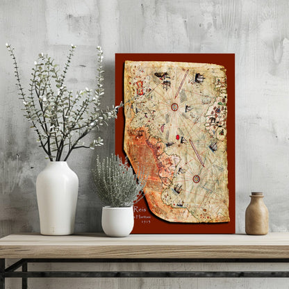 Piri Reis Map Metal Wall Art