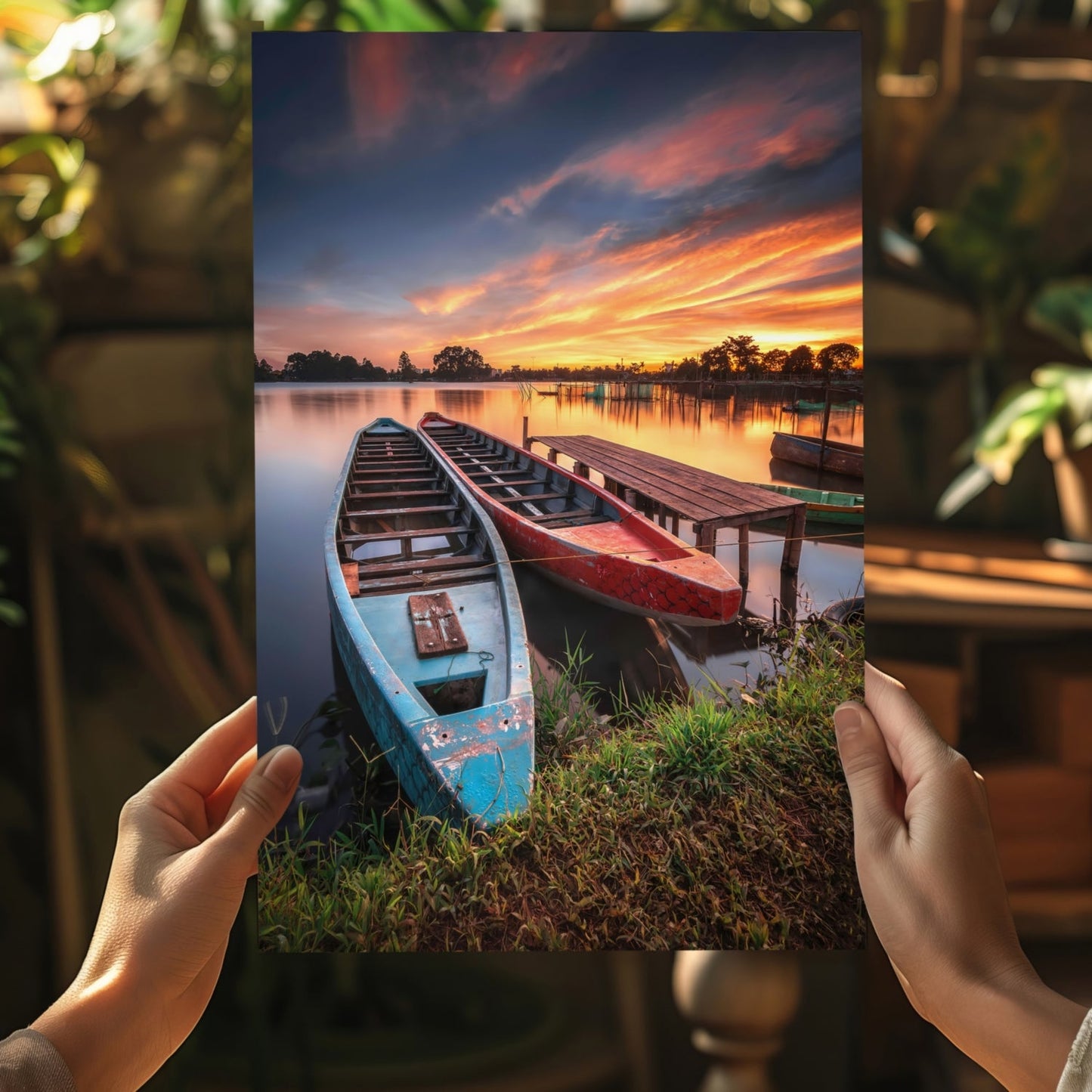 Sunset Lake View Metal Wall Art
