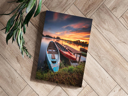 Sunset Lake View Metal Wall Art