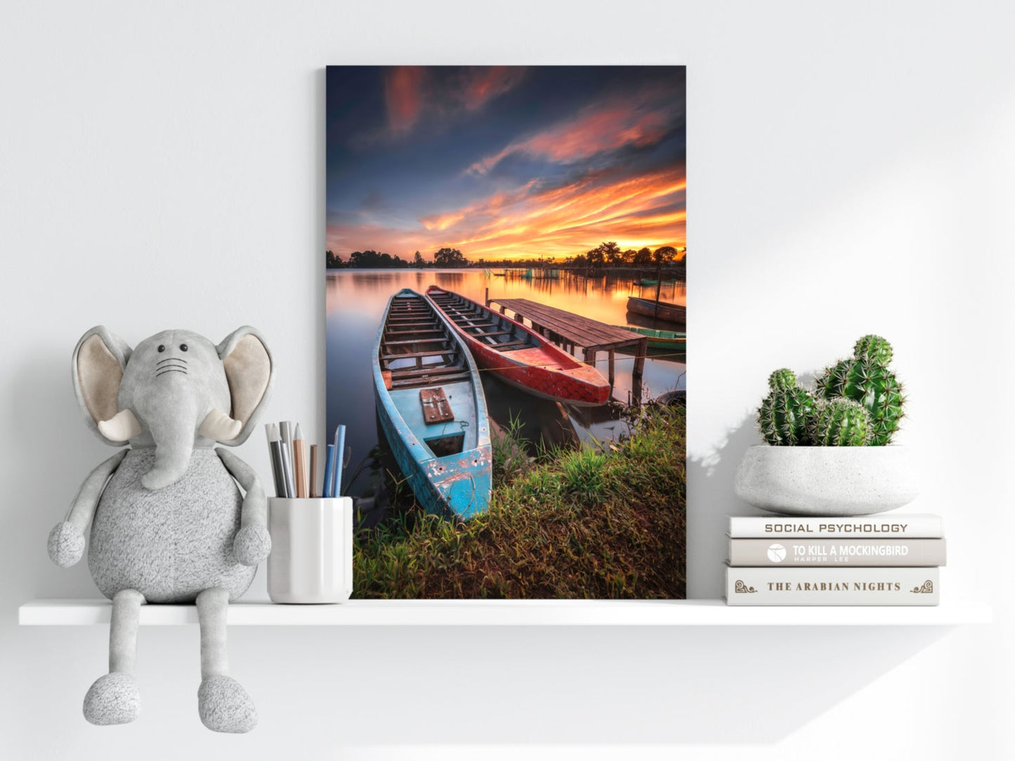 Sunset Lake View Metal Wall Art