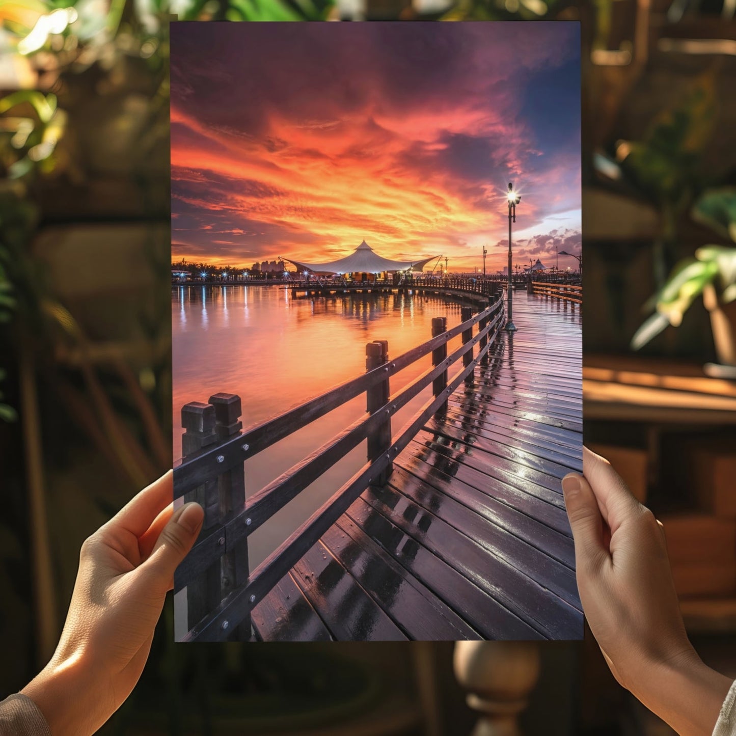 Sunset Lake View Metal Wall Art