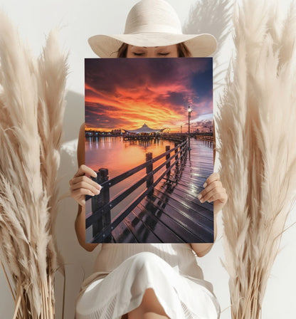 Sunset Lake View Metal Wall Art