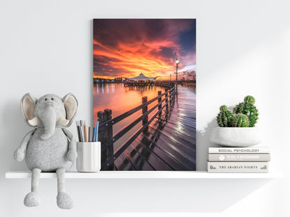 Sunset Lake View Metal Wall Art