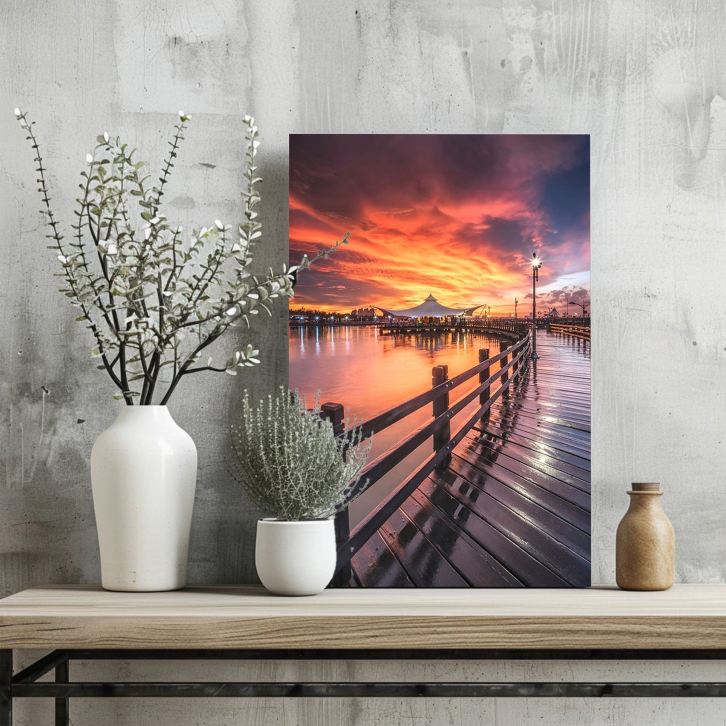 Sunset Lake View Metal Wall Art