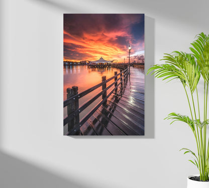 Sunset Lake View Metal Wall Art