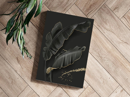 Black Leaves Metal Wall Art