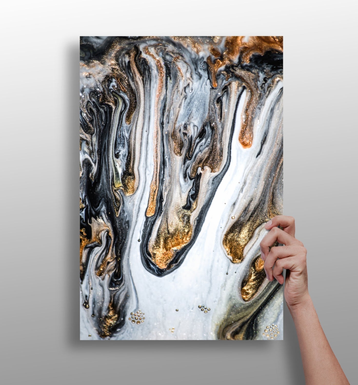 Abstract marble V20 metal wall art
