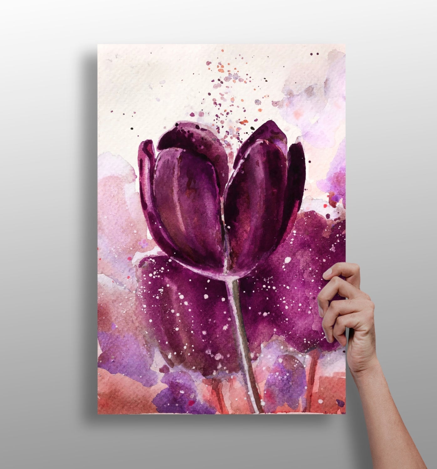 Tulip metal wall art print with vivid floral color