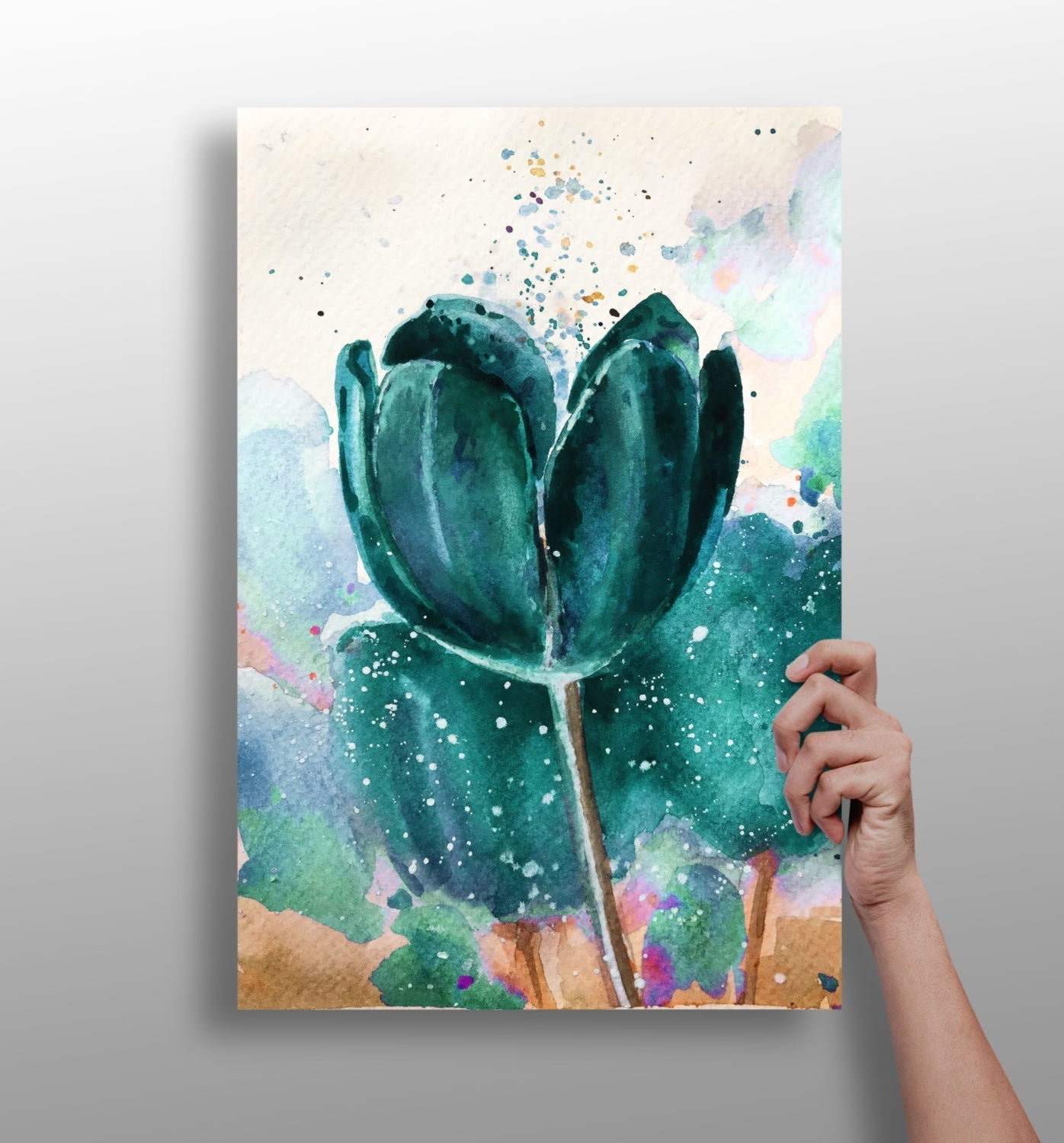 Tulip metal wall art, floral print