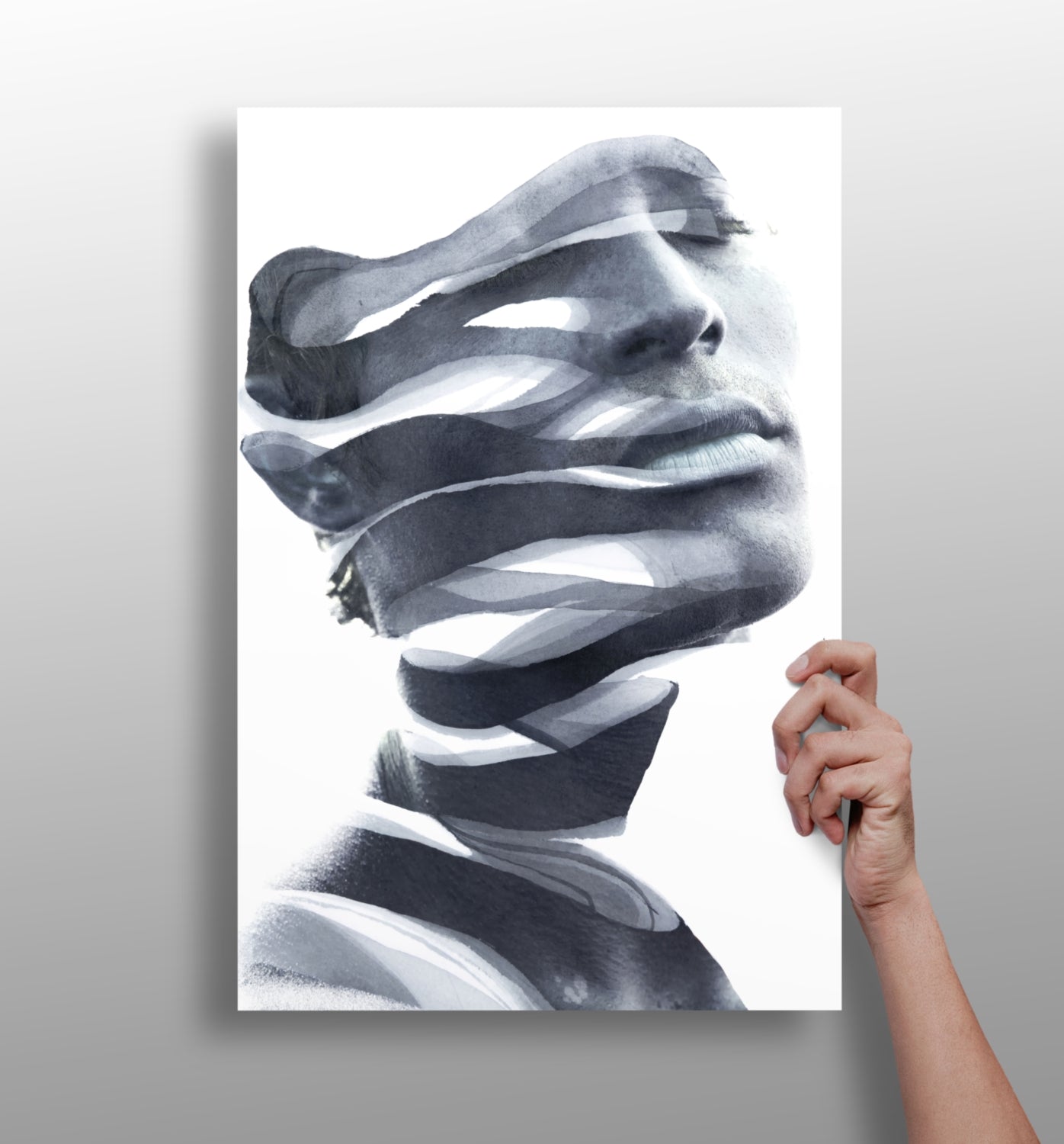 Abstract Woman Metal Wall Art print on matte aluminum panel