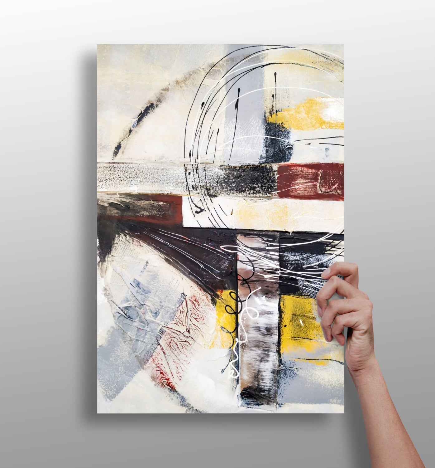 Modern Art Lines V1 metal wall art print