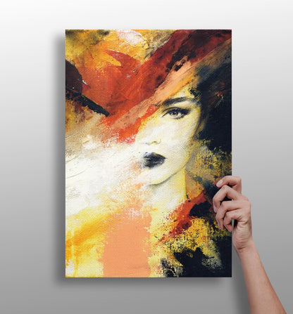 Abstract Woman Metal Wall Art print on matte aluminum panel
