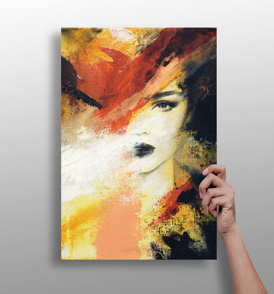 Abstract Woman Metal Wall Art print on matte aluminum panel