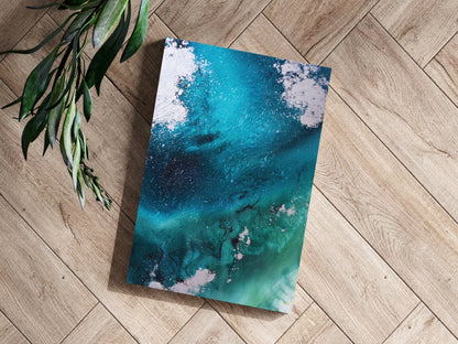 Abstract Paint Teal I Metal Wall Art