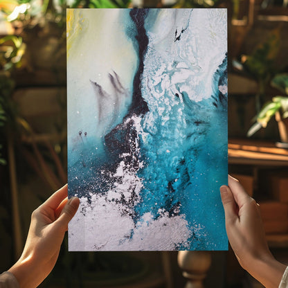 Abstract Paint Teal II Metal Wall Art