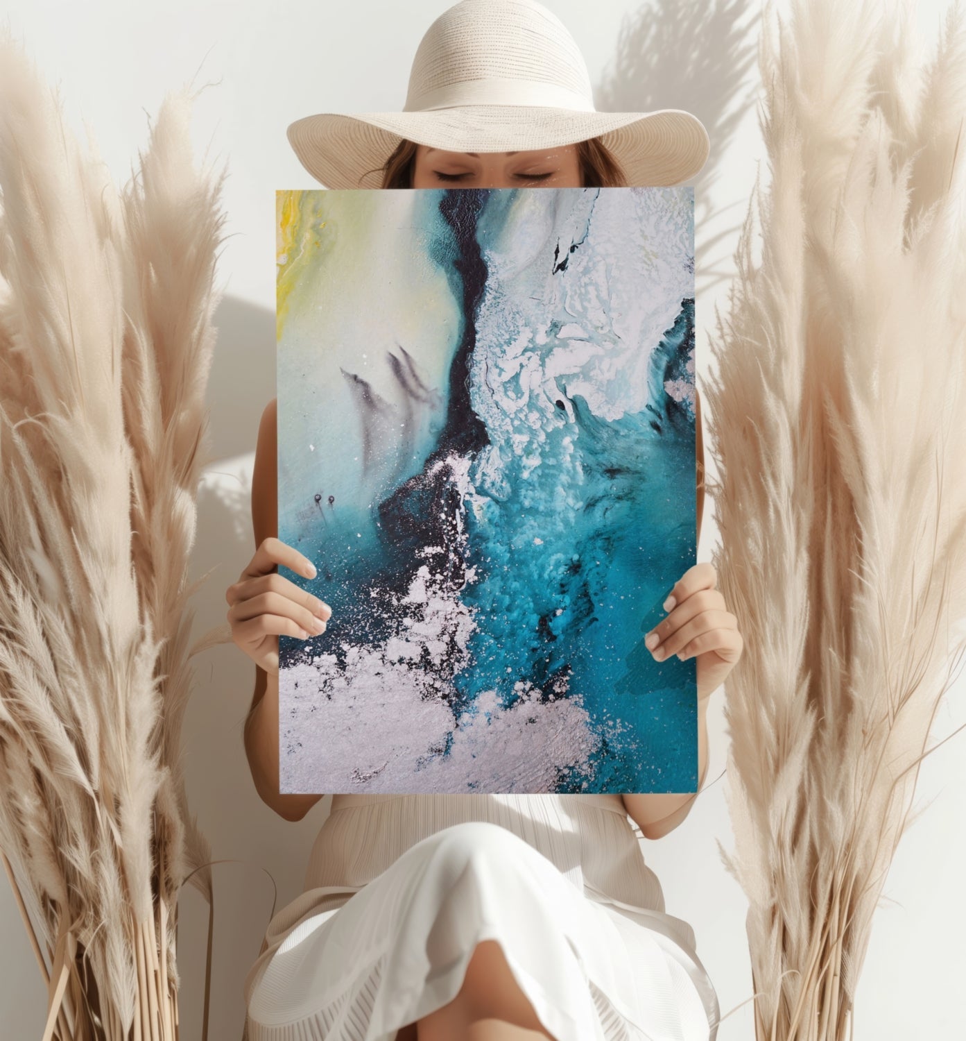 Abstract Paint Teal II Metal Wall Art