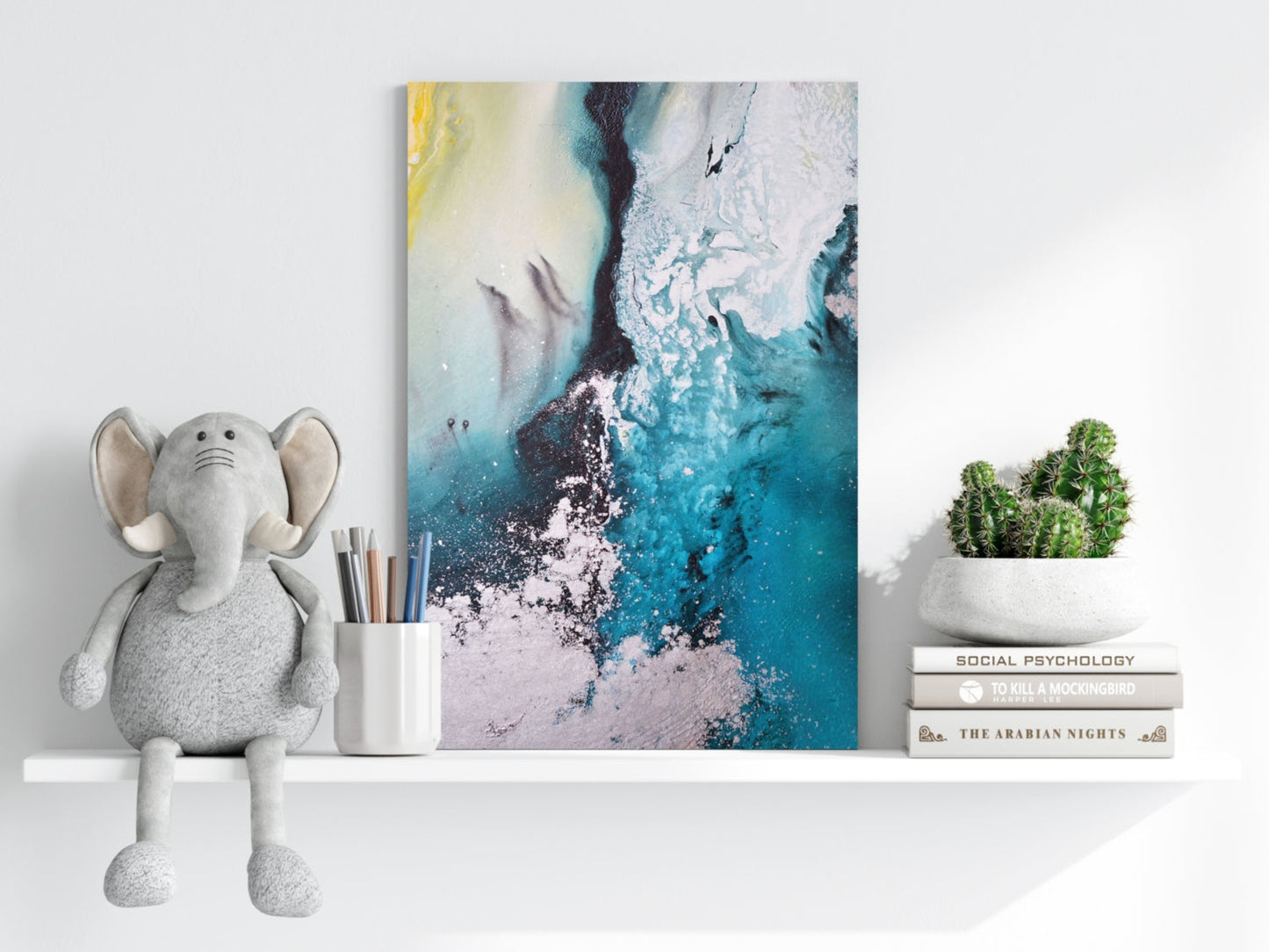 Abstract Paint Teal II Metal Wall Art