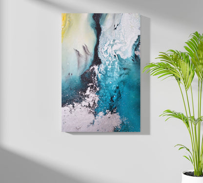 Abstract Paint Teal II Metal Wall Art