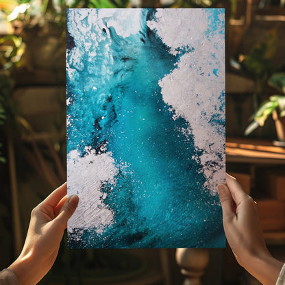 Abstract Paint Teal III Metal Wall Art
