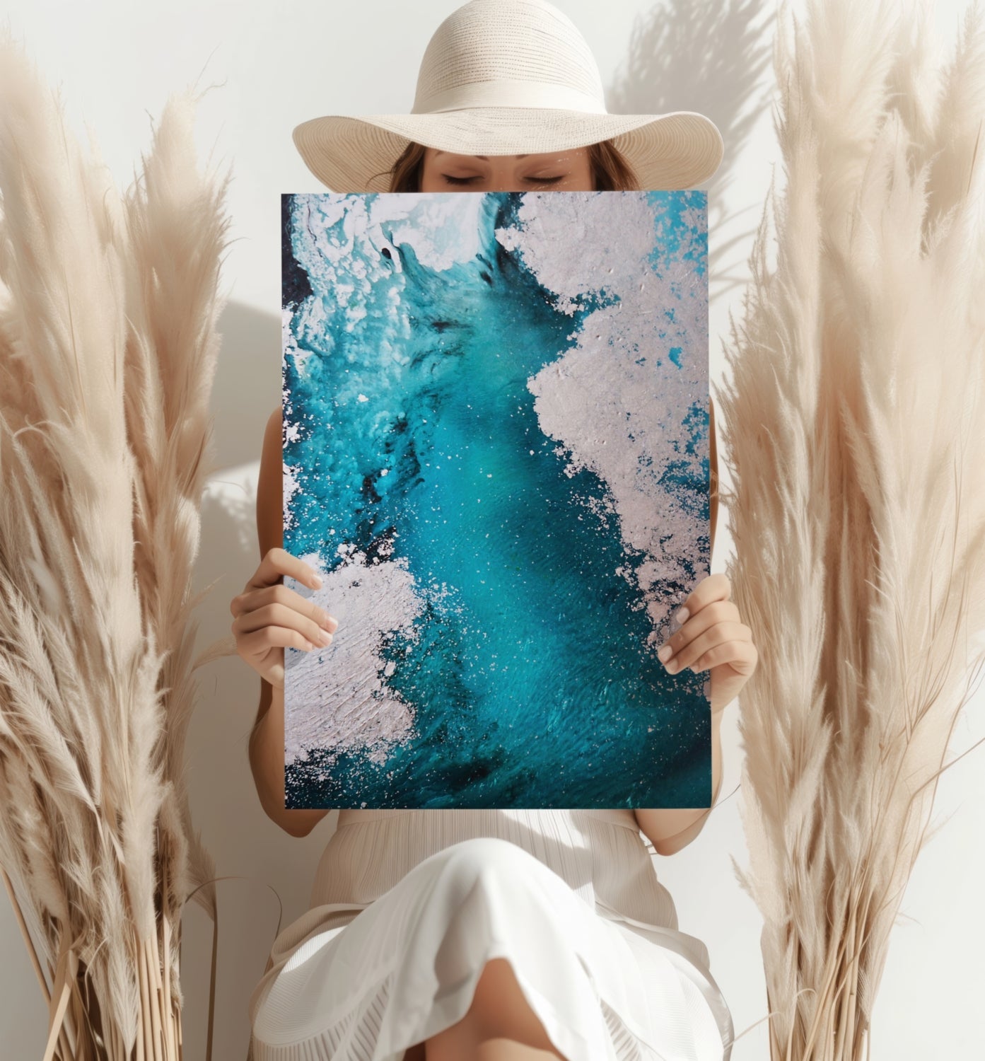 Abstract Paint Teal III Metal Wall Art