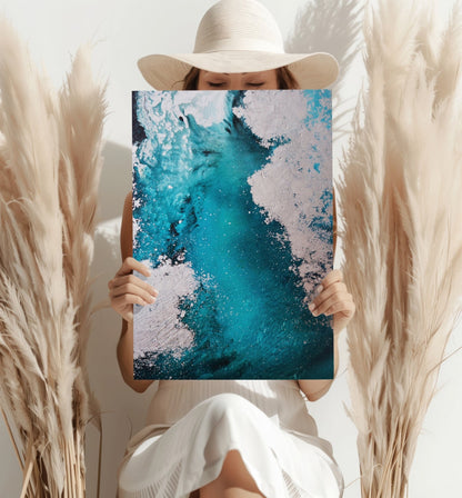 Abstract Paint Teal III Metal Wall Art
