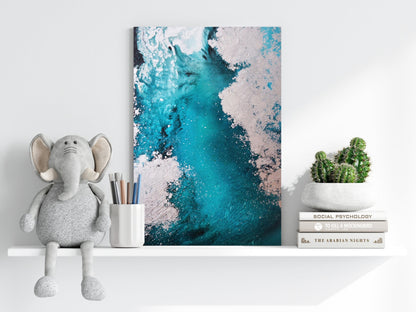 Abstract Paint Teal III Metal Wall Art
