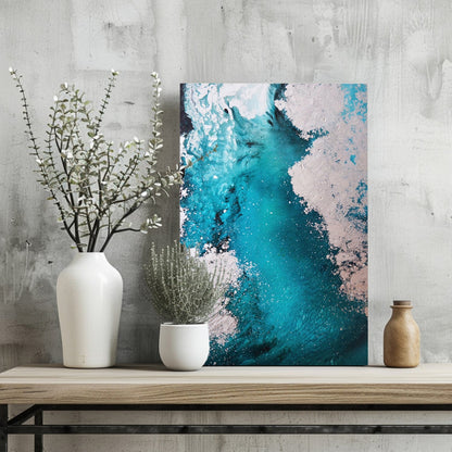 Abstract Paint Teal III Metal Wall Art