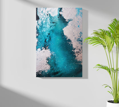 Abstract Paint Teal III Metal Wall Art
